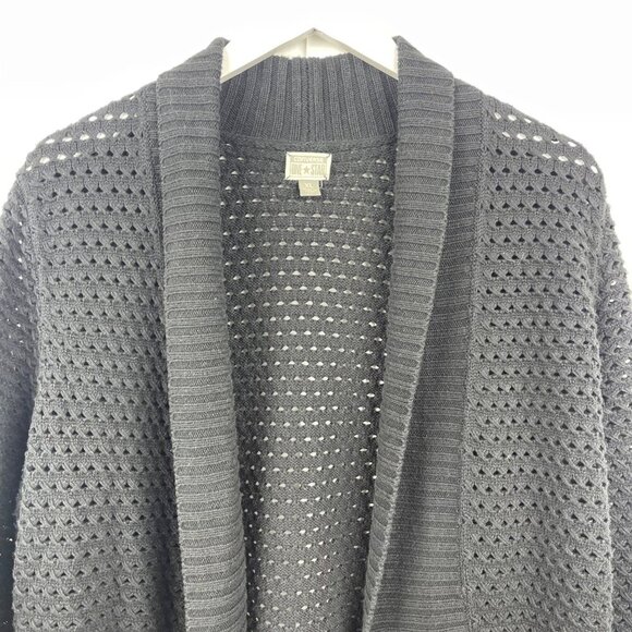 Converse One Star Black Open Knit Waterfall Cardigan Size X Large - Picture 3 of 14